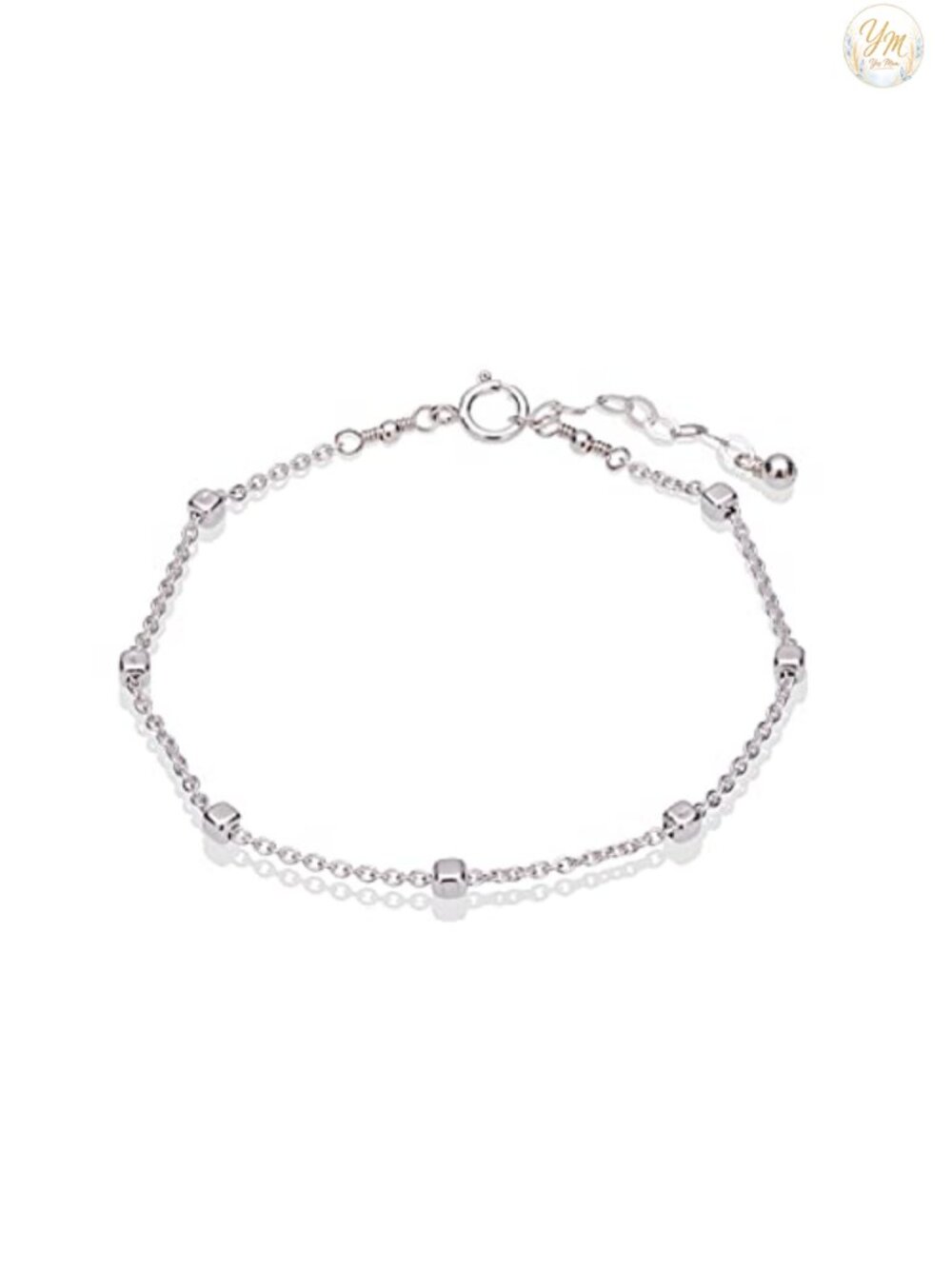 Sterling Silver Stacking Bracelet Minimalist Satellite Heart Chain 925